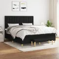 cadre de lit avec matelas Noir 160x200 cm Tissu