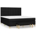cadre de lit avec matelas Noir 160x200 cm Tissu