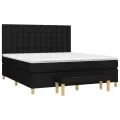 cadre de lit avec matelas Noir 160x200 cm Tissu
