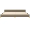 Cadre de lit avec tête de lit Taupe 200x200 cm Tissu