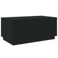 Table basse avec lumières LED noir 90x50x40 cm