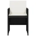 Chaises de jardin lot de 4 avec coussins noir résine tressée