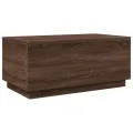 Table basse avec lumières LED chêne marron 90x50x40 cm