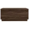 Table basse avec lumières LED chêne marron 90x50x40 cm