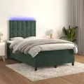 cadre de lit avec matelas LED vert foncé 120x190 cm