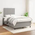 cadre de lit avec matelas Gris clair 120x200cm Tissu