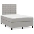 cadre de lit avec matelas Gris clair 120x200cm Tissu