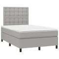 cadre de lit avec matelas Gris clair 120x200cm Tissu