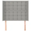 Tête de lit avec oreilles Gris clair 103x16x118/128 cm Tissu