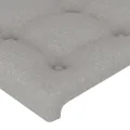 Tête de lit à LED Gris clair 203x16x118/128 cm Tissu