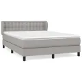 cadre de lit avec matelas Gris clair 140x190cm Tissu