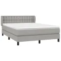 cadre de lit avec matelas Gris clair 140x190cm Tissu
