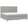 cadre de lit matelas et LED Gris clair 200x200 cm
