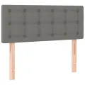 cadre de lit avec matelas Gris foncé 100x200cm Tissu