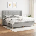 cadre de lit avec matelas Gris clair 200x200cm Tissu