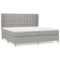 cadre de lit avec matelas Gris clair 200x200cm Tissu