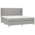 cadre de lit avec matelas Gris clair 200x200cm Tissu