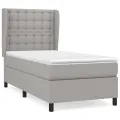 cadre de lit avec matelas Gris clair 100x200cm Tissu
