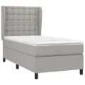 cadre de lit avec matelas Gris clair 100x200cm Tissu