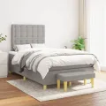 cadre de lit avec matelas Gris clair 120x200cm Tissu