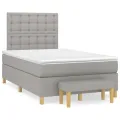 cadre de lit avec matelas Gris clair 120x200cm Tissu