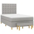 cadre de lit avec matelas Gris clair 120x200cm Tissu