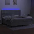 cadre de lit matelas LED Gris clair 200x200 cm Tissu