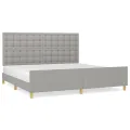 Cadre de lit avec tête de lit Gris clair 200x200 cm Tissu
