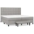 cadre de lit avec matelas Gris clair 200x200cm Tissu
