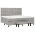 cadre de lit avec matelas Gris clair 200x200cm Tissu