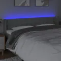 Tête de lit à LED Gris clair 203x16x78/88 cm Tissu