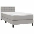 cadre de lit matelas LED Gris clair 100x200 cm Tissu