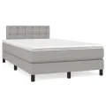 cadre de lit avec matelas Gris clair 120x200cm Tissu