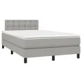 cadre de lit avec matelas Gris clair 120x200cm Tissu