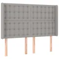 cadre de lit matelas LED Gris clair 140x200 cm Tissu
