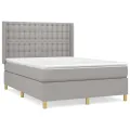 cadre de lit avec matelas Gris clair 140x200cm Tissu