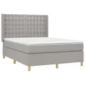 cadre de lit avec matelas Gris clair 140x200cm Tissu