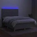 cadre de lit et matelas et LED Gris clair 140x200 cm