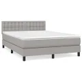 cadre de lit avec matelas Gris clair 140x200cm Tissu