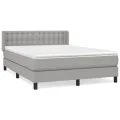 cadre de lit avec matelas Gris clair 140x200cm Tissu