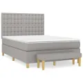 cadre de lit avec matelas Gris clair 140x200cm Tissu