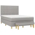 cadre de lit avec matelas Gris clair 140x200cm Tissu