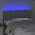 Tête de lit à LED Gris clair 100x5x78/88 cm Tissu