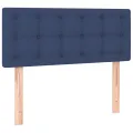 cadre de lit avec matelas Bleu 90x190 cm Tissu