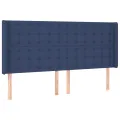 cadre de lit matelas et LED Bleu 200x200 cm Tissu