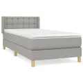 cadre de lit avec matelas Gris clair 100x200cm Tissu