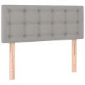 cadre de lit avec matelas Gris clair 100x200cm Tissu