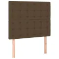 Tête de lit à LED Marron foncé 90x5x118/128 cm Tissu