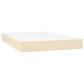 cadre de lit avec matelas LED Crème 120x200 cm Tissu
