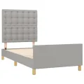 Cadre de lit avec tête de lit Gris clair 100x200 cm Tissu